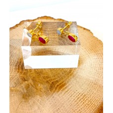 Ασημένια Σκουλαρίκια κρεμαστά επίχρυσα με ζιργκόν (SE28)